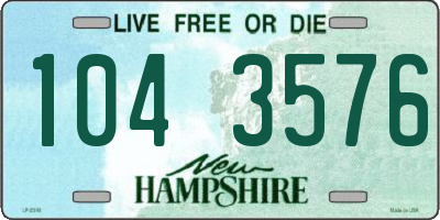 NH license plate 1043576