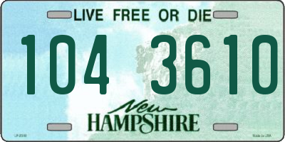 NH license plate 1043610