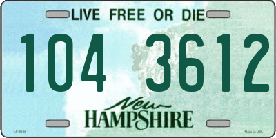 NH license plate 1043612