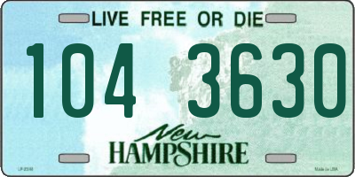 NH license plate 1043630