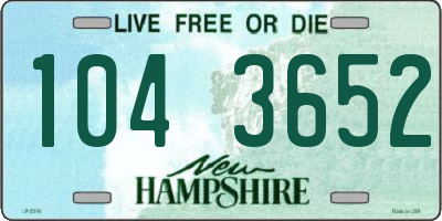 NH license plate 1043652