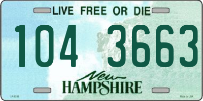 NH license plate 1043663