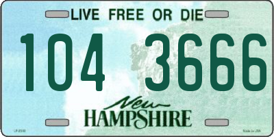 NH license plate 1043666