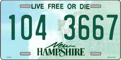 NH license plate 1043667