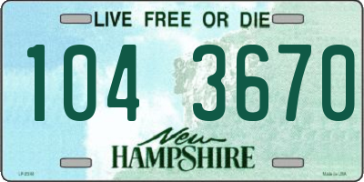 NH license plate 1043670