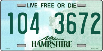 NH license plate 1043672