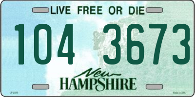 NH license plate 1043673