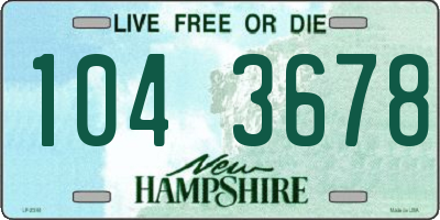 NH license plate 1043678