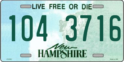 NH license plate 1043716