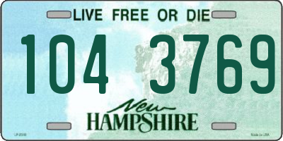 NH license plate 1043769