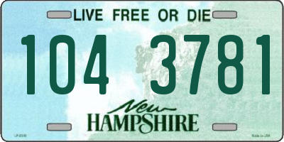 NH license plate 1043781
