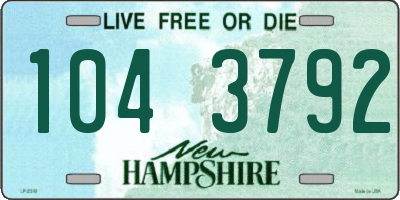 NH license plate 1043792