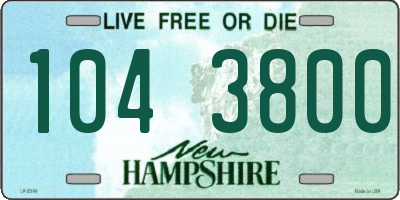 NH license plate 1043800