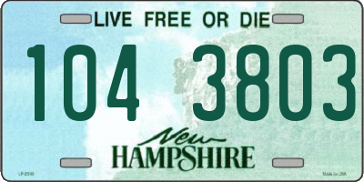 NH license plate 1043803