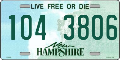 NH license plate 1043806