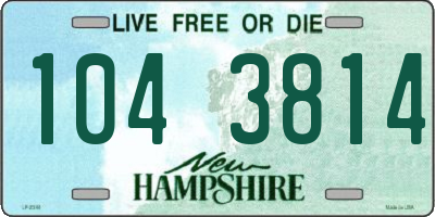 NH license plate 1043814