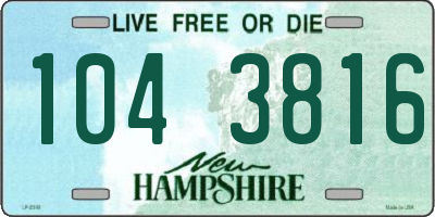 NH license plate 1043816