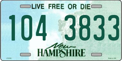 NH license plate 1043833