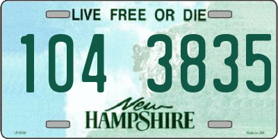 NH license plate 1043835