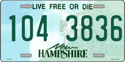 NH license plate 1043836