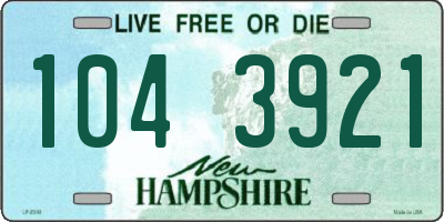 NH license plate 1043921