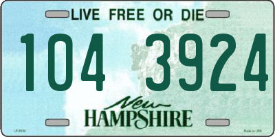 NH license plate 1043924