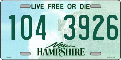 NH license plate 1043926