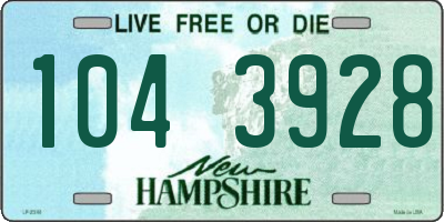 NH license plate 1043928