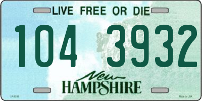 NH license plate 1043932