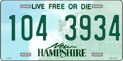 NH license plate 1043934