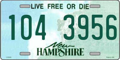 NH license plate 1043956
