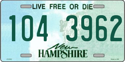 NH license plate 1043962