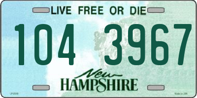 NH license plate 1043967