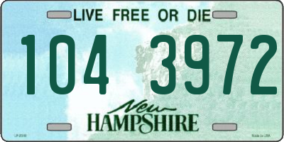 NH license plate 1043972