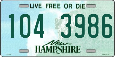NH license plate 1043986