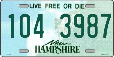 NH license plate 1043987
