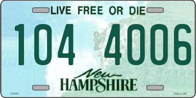 NH license plate 1044006