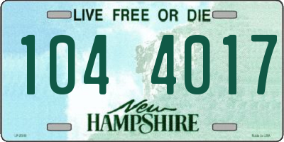 NH license plate 1044017