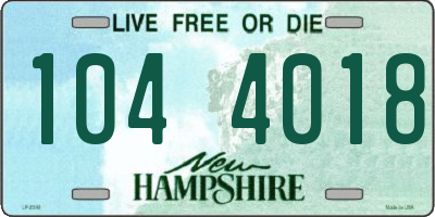 NH license plate 1044018