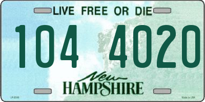 NH license plate 1044020