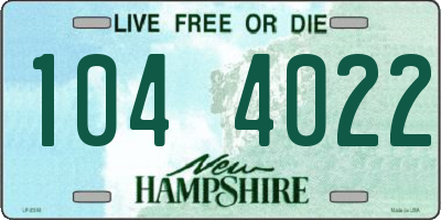 NH license plate 1044022