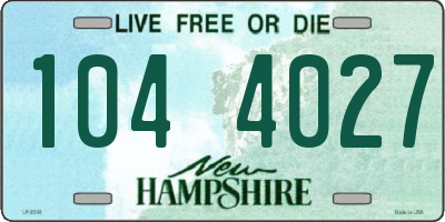 NH license plate 1044027