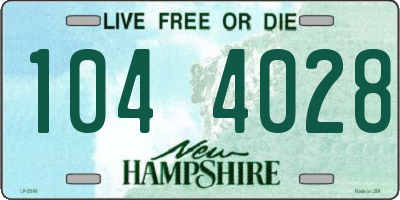 NH license plate 1044028