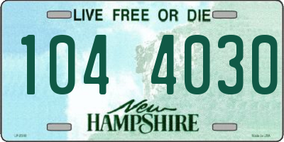 NH license plate 1044030