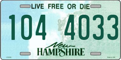 NH license plate 1044033