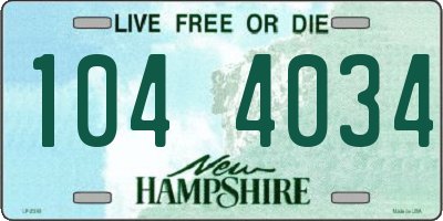 NH license plate 1044034