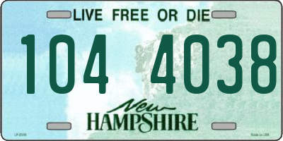 NH license plate 1044038