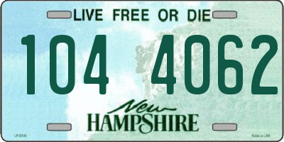 NH license plate 1044062