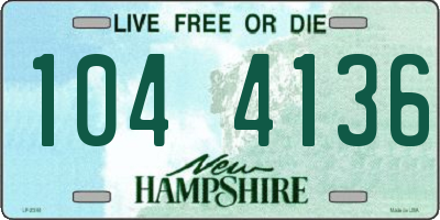 NH license plate 1044136