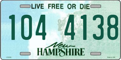 NH license plate 1044138